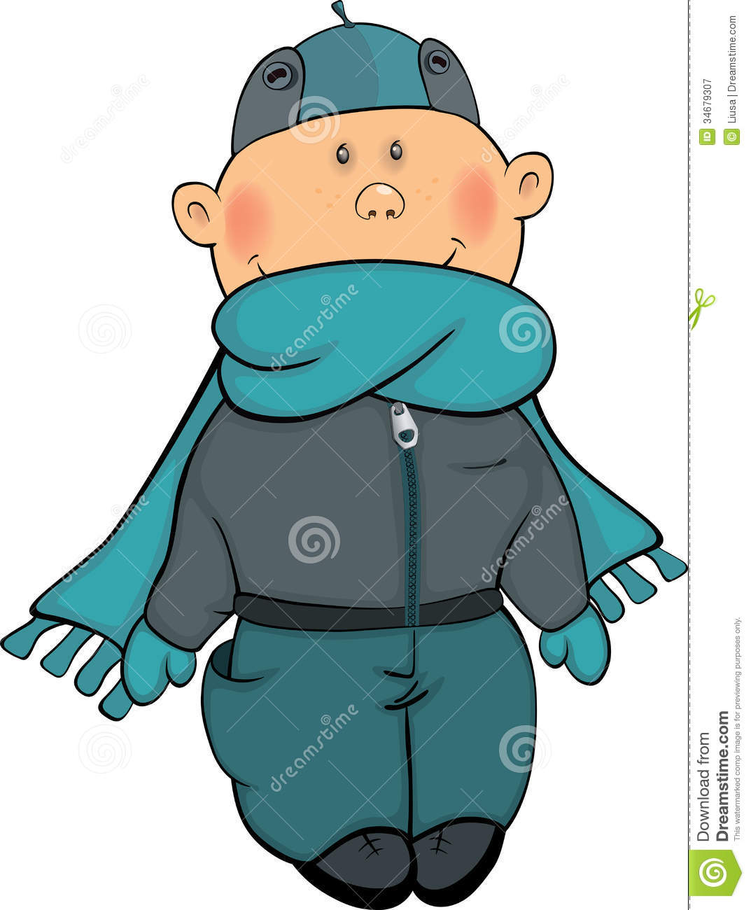Free Stock Photography  A Boy In A Winter Jacket And A Cap Cartoon