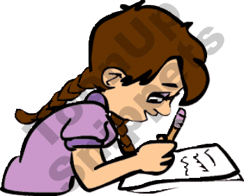 Girl Doing Homework Animated Clip Art