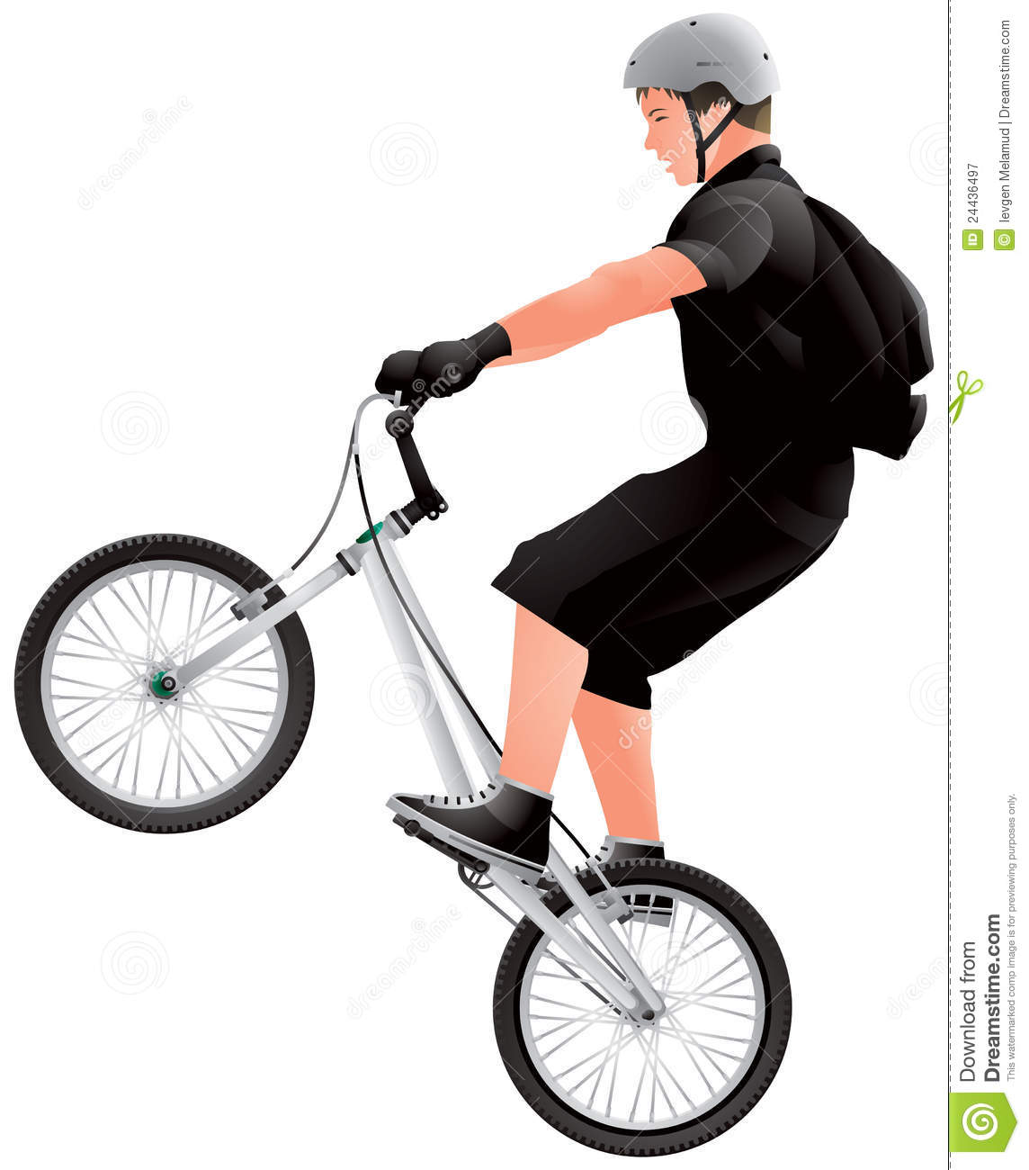 Teenage Bmx Biker Bmx Bicycle Rider Realistic Vector Image Extreme
