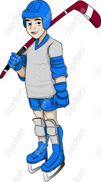 Teenage Hockey Player Clip Art   Royalty Free Clipart   Vector Cartoon