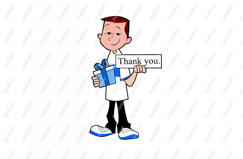 Thank You Teen Boy Gift Character Clip Art   Royalty Free Clipart