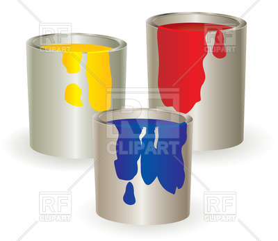 Buckets With Paint Objects Download Royalty Free Vector Clip Art