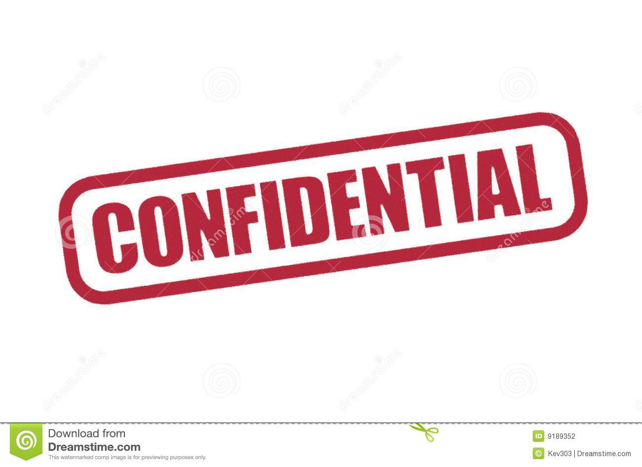 Confidential Stamp Illustration In Red Printed Word Encircled
