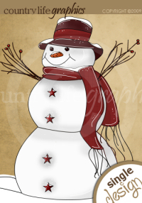 Country Snowman Clipart At Country Life Graphics   Country Snowman By