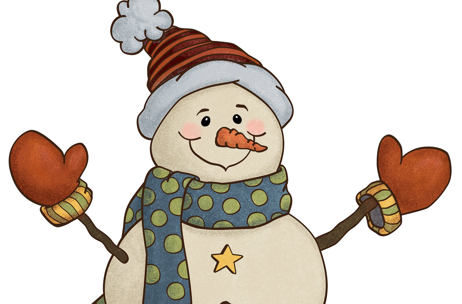 Country Snowman Clipart Holiday Snowman Country Style Clip Art