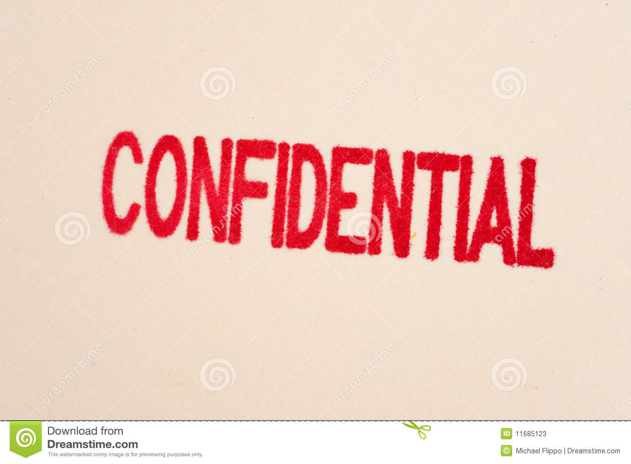 Red Confidential Stamp On A Folder Stock Photos   Image  11685123
