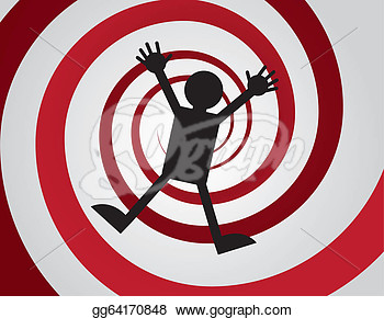 Clip Art   Figure Falling Down Red Spiral  Stock Illustration