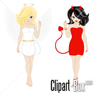 Related Angel And Devil Girls Cliparts