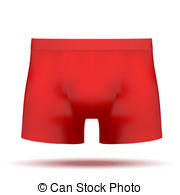 Male Red Underpants Brief  Illustration Isolated On Background  Clip