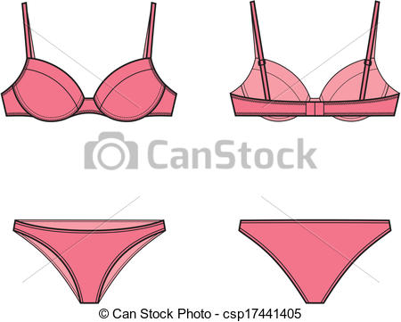 Of Women S Underwear  Bra And Panties  Front And Back Views