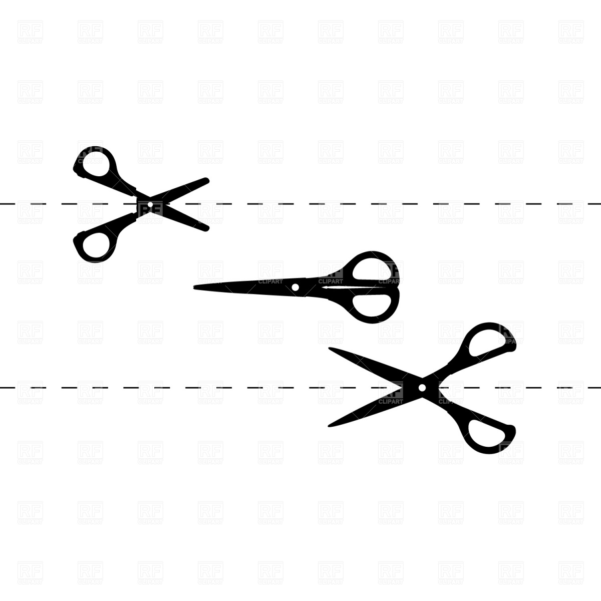 Cutting Scissors And Section Line Download Royalty Free Vector