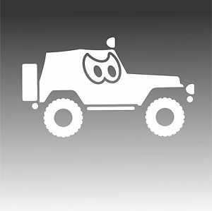 Jeep Angry Eyes Decal Off Road Adventure Mud Car Window Sticker