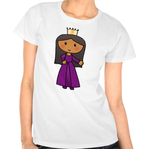 Cartoon Clip Art Cute Princess With Tiara Tee Shirt   Zazzle