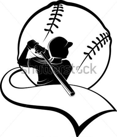 Girl Softball Batter With Pennant Stock Vector   Clipart Me