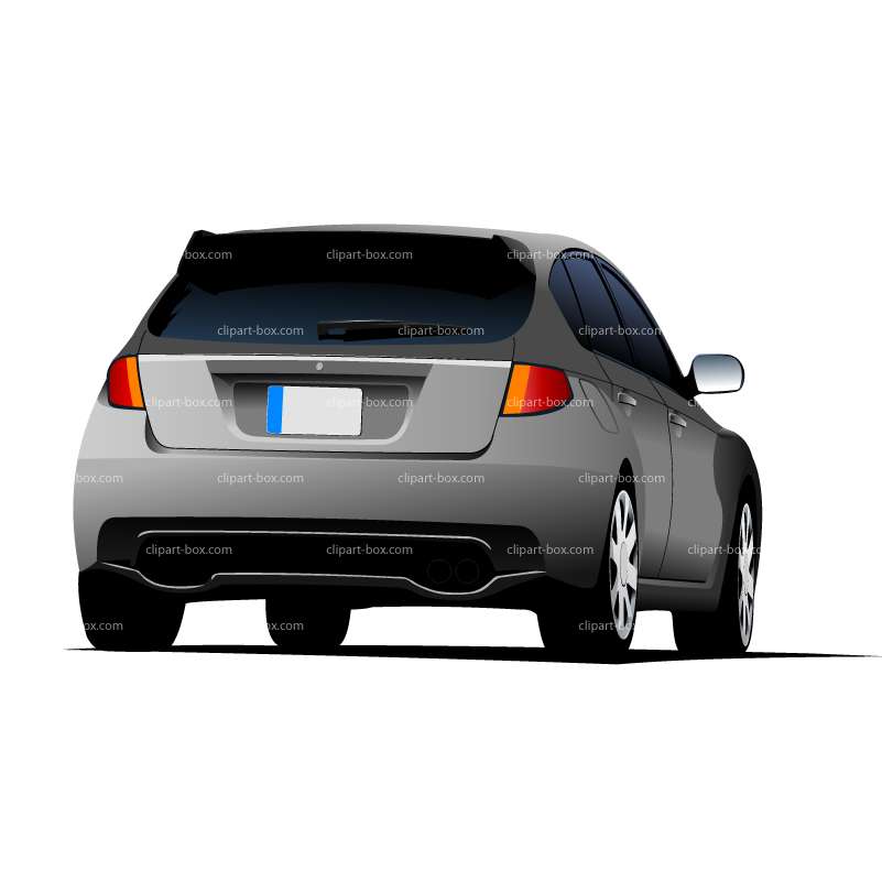 Clipart Modern Car   Back View   Royalty Free Vector Design