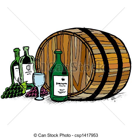 Drawings Of Wine Barrel Csp1417953   Search Clipart Illustration And