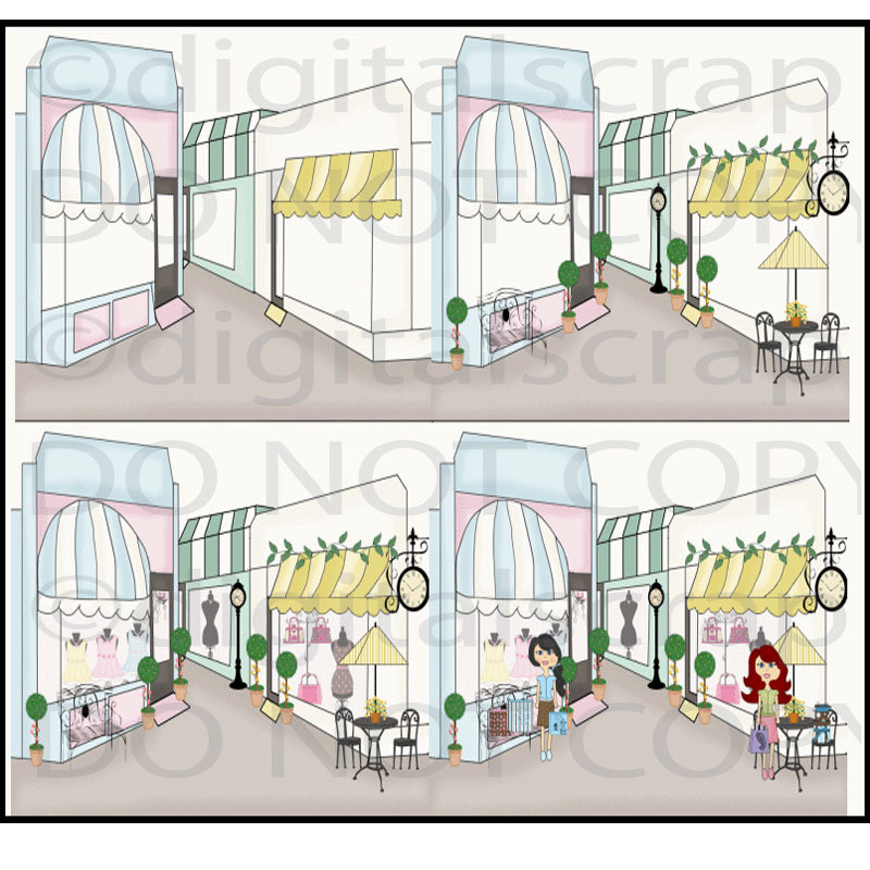Main Street Clipart Buy 1 Get 1 Free Main Street Boutique Shops Store    