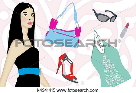 Stock Illustration Of Fashionista K4341415   Search Clipart Drawings