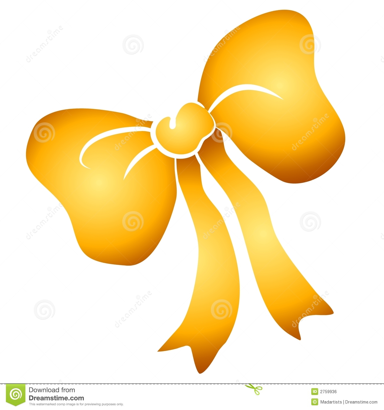 Yellow Tied Ribbon Bow Clipart Royalty Free Stock Image   Image