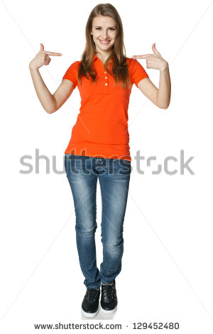 Point To Self Clipart Young Casual Woman Pointing At