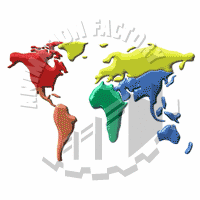 World Continents Changing Colors Animated Clipart