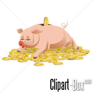 Related Piggy Bank On Gold Coins Cliparts  