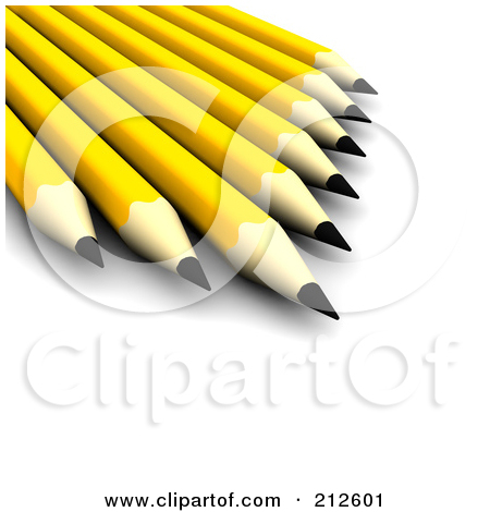 Royalty Free  Rf  Clipart Illustration Of 3d Sharp Yellow Pencils By