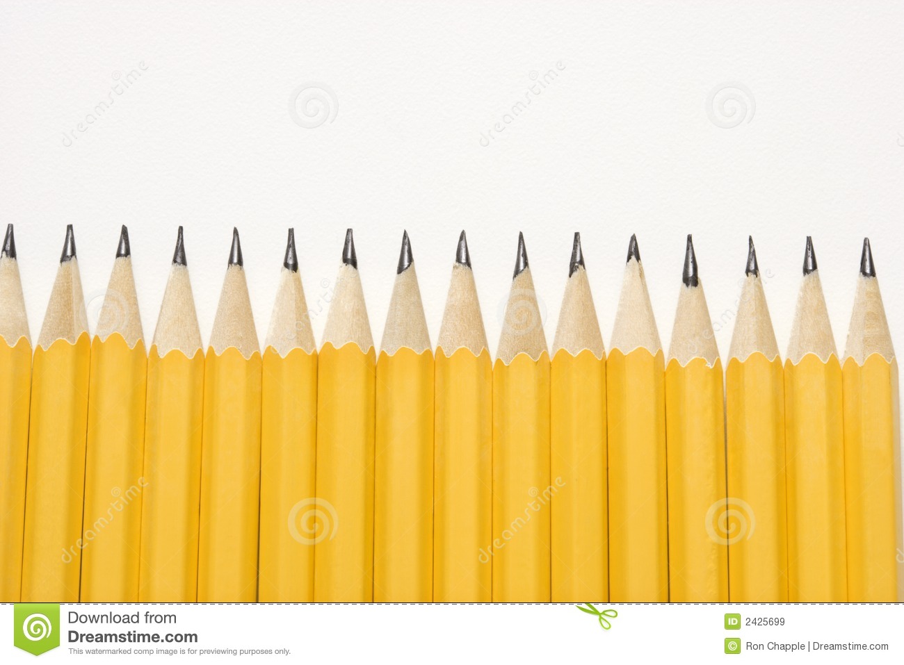 Sharp Pencils Lined Up In An Even Row