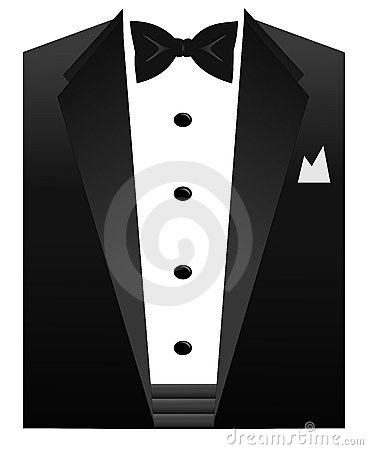 An Illustration Of A Black Bow Tie White Shirt And Tuxedo Collar