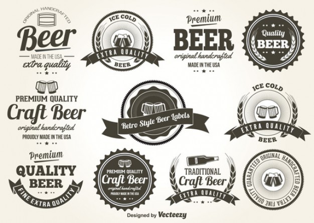 Set Of Customizable Vintage Beer Labels Vector   Free Download