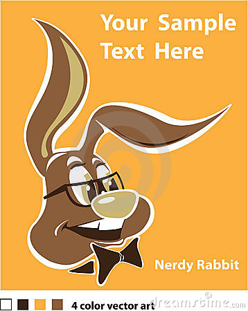 Super Nerdy Cartoonish Rabbit In Glasses