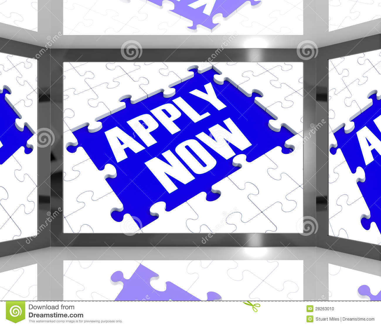 Apply Now On Screen Showing Job Recruitment Stock Photo   Image