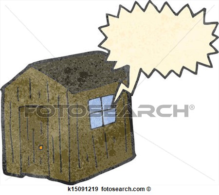 Clip Art   Retro Cartoon Wood Shed  Fotosearch   Search Clipart