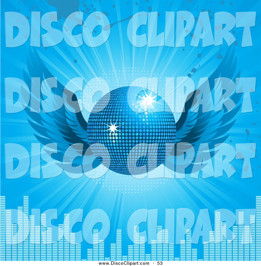 Larger Preview  Vector Music Clip Art Of A Glittering Blue Disco Ball    