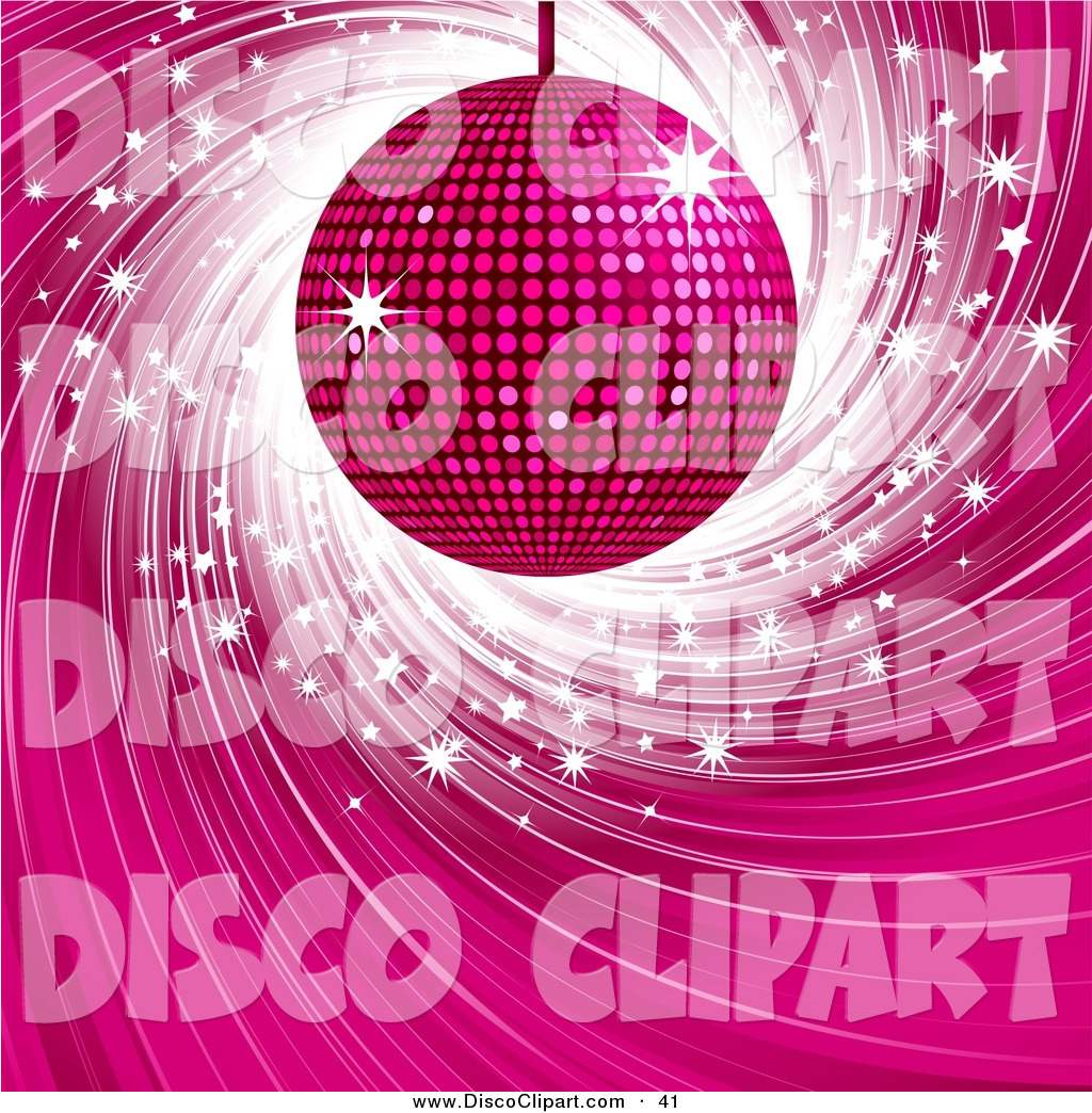 Larger Preview  Vector Music Clip Art Of A Glittering Pink Disco Ball