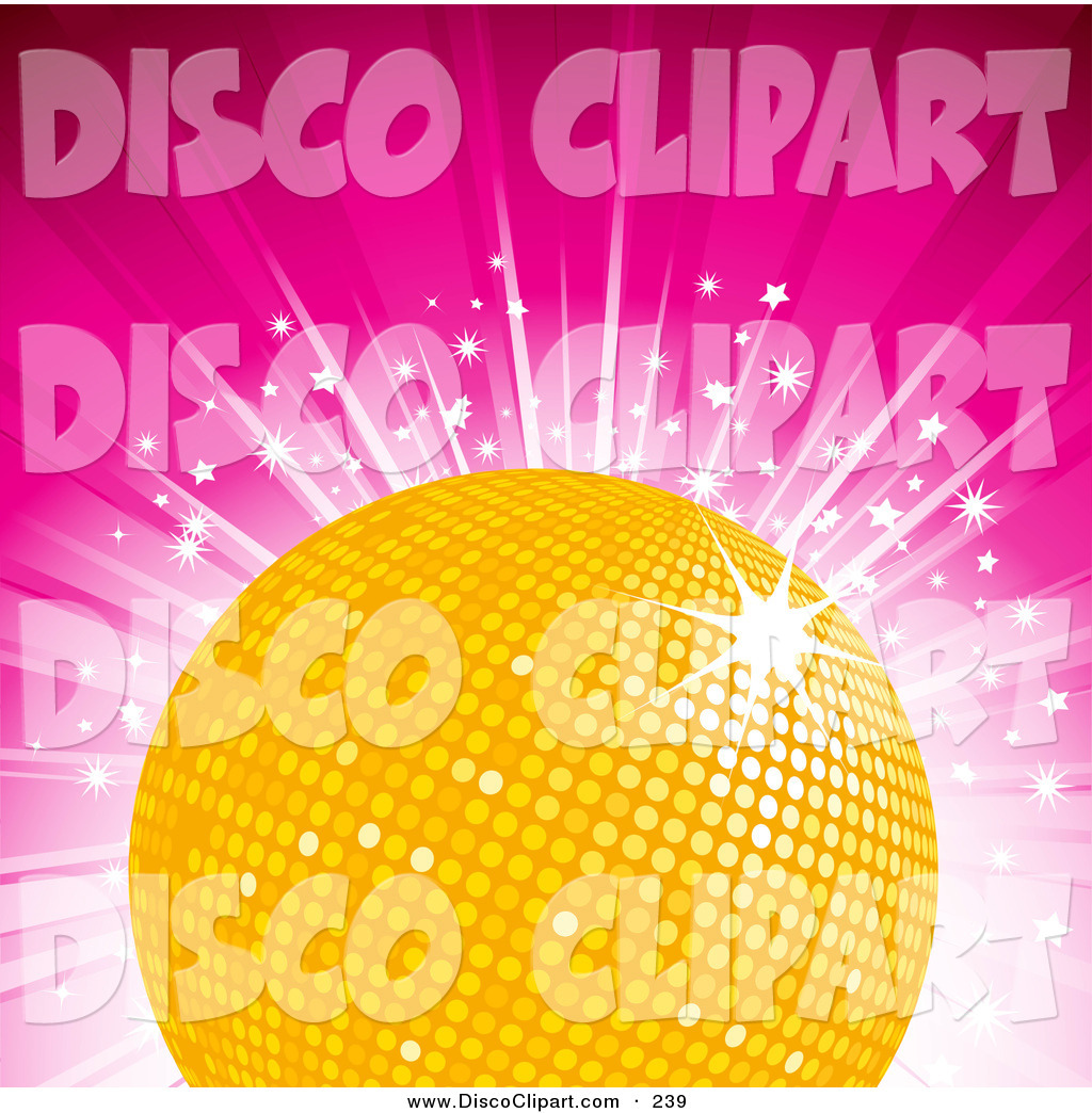 Larger Preview  Vector Music Clip Art Of A Glittering Yellow Disco