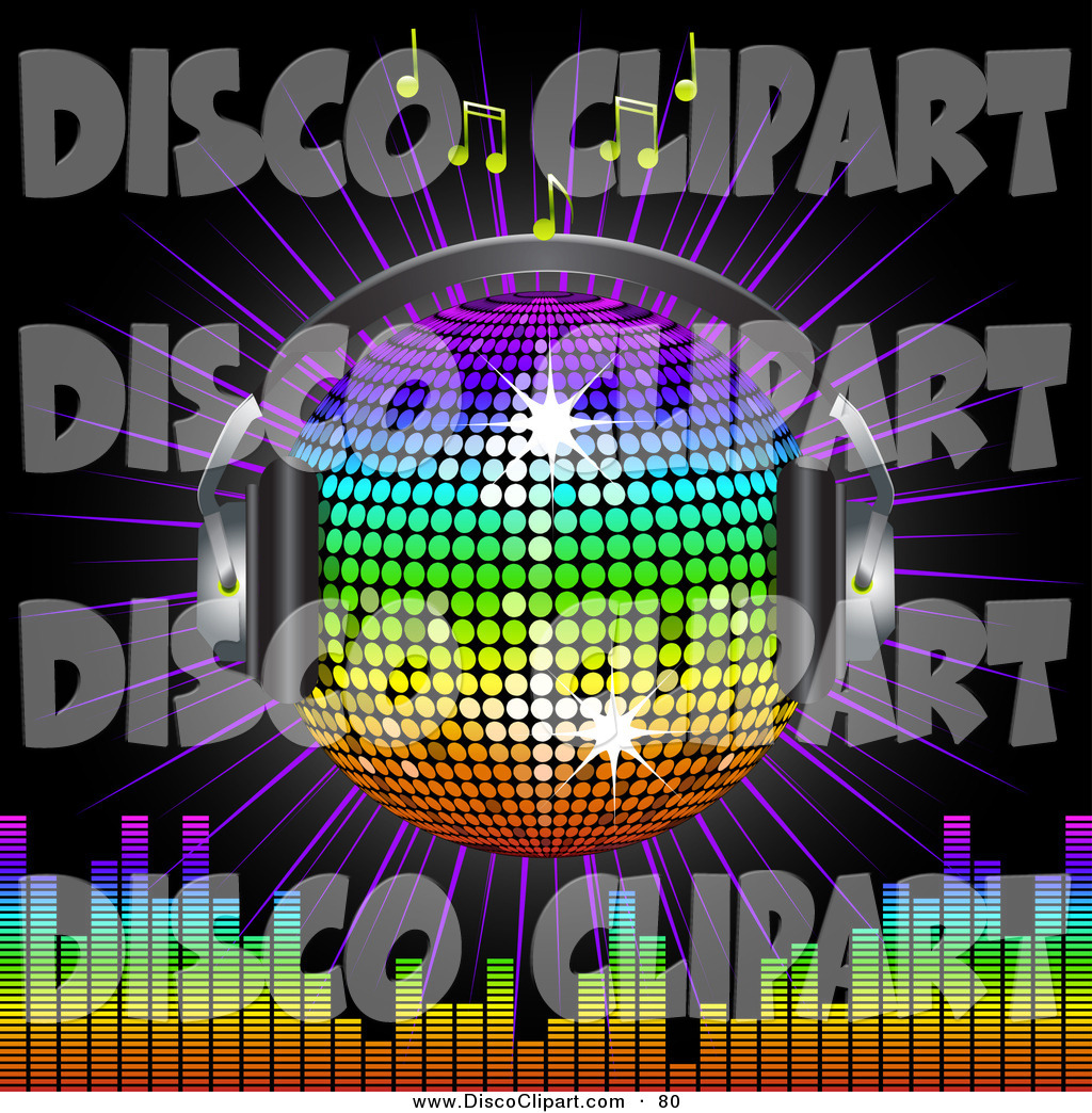 Larger Preview  Vector Music Clip Art Of A Shiny Winged Rainbow Disco