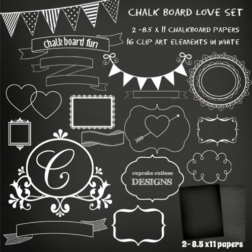 Chalkboard Love Part One  Cu Digital Clip Art And Digital Papers