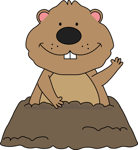 Groundhog Clip Art   Cute Groundhog Coming Out Of Its Hole And Waving