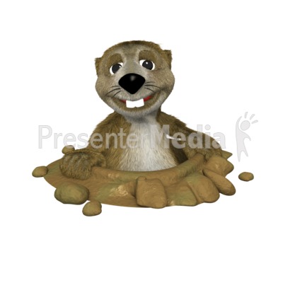 Groundhog In Hole   Wildlife And Nature   Great Clipart For