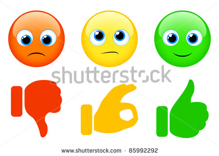 Smiles And Thumbs Up And Down Stock Vector Illustration 85992292