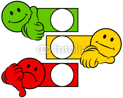 Smiley Thumbs Green Yellow Red To Tick A Box Stockfotos Und