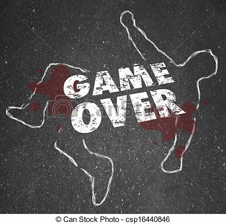 Stock Illustration   Game Over Body Chalk Outline Dead Person   Stock
