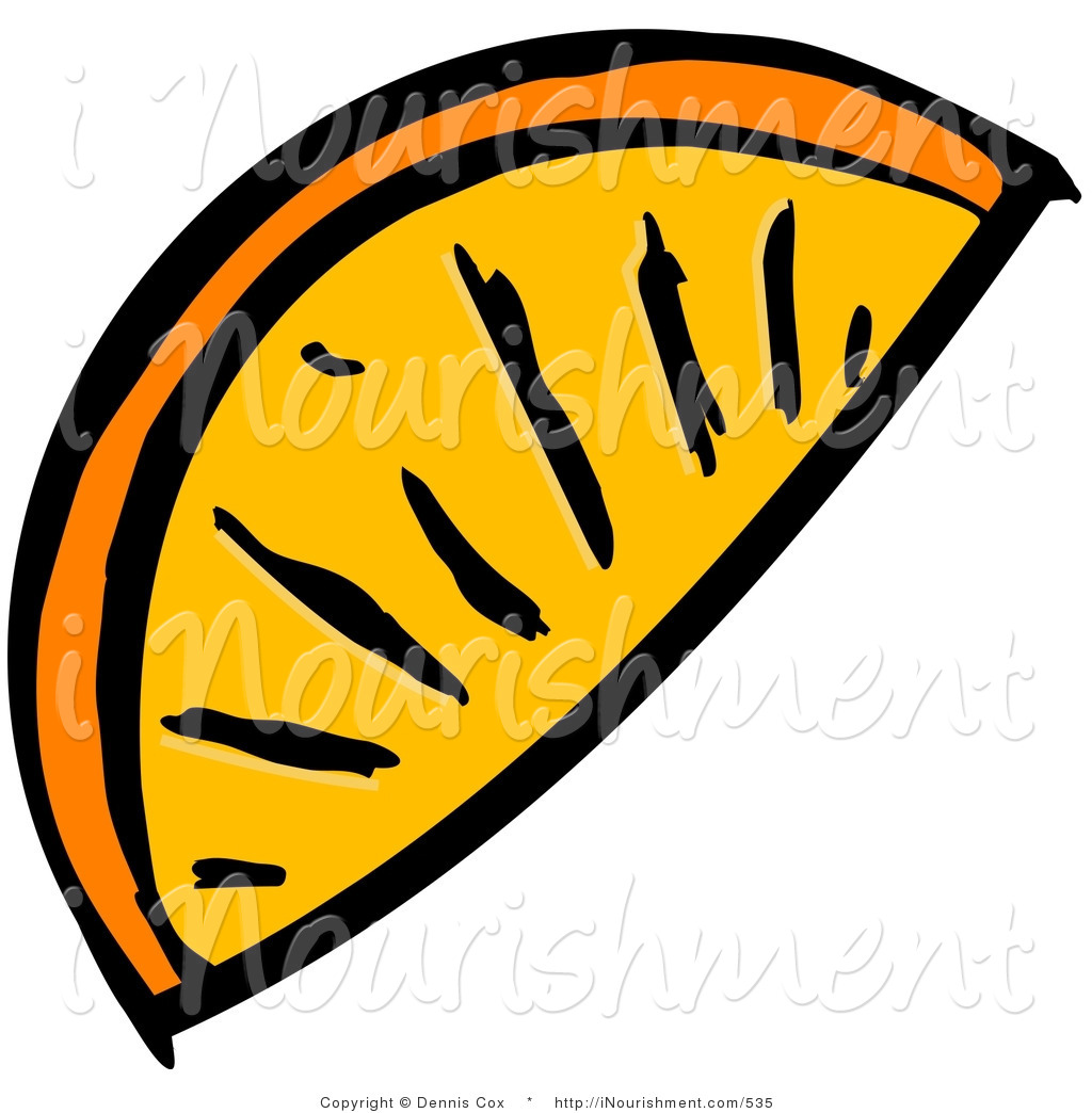 Orange Slice Clipart Clipart Of An Orange Wedge Slice On A White    
