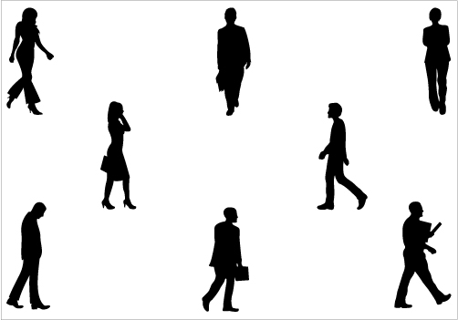 Walking Silhouette Vector Graphicscategory  People Vector Graphics