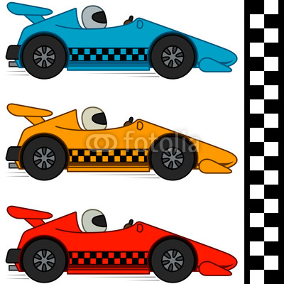 Racing Cars   Finishing Line  Isolated  Eps8  No Gradients  Stock
