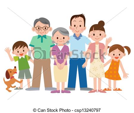 Three Generation Family Csp13240797   Search Vector Clipart Drawings