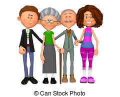 Two Generation Family Illustrations And Clipart