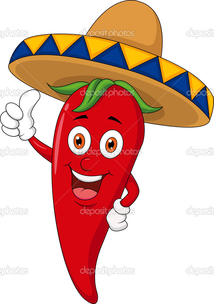 Chili Cartoon With Sombrero Hat   Stock Vector   Tigatelu  23055980
