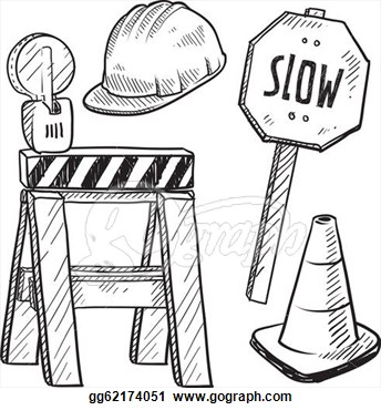Clip Art Vector   Doodle Style Road Construction Equipment Sketch In    